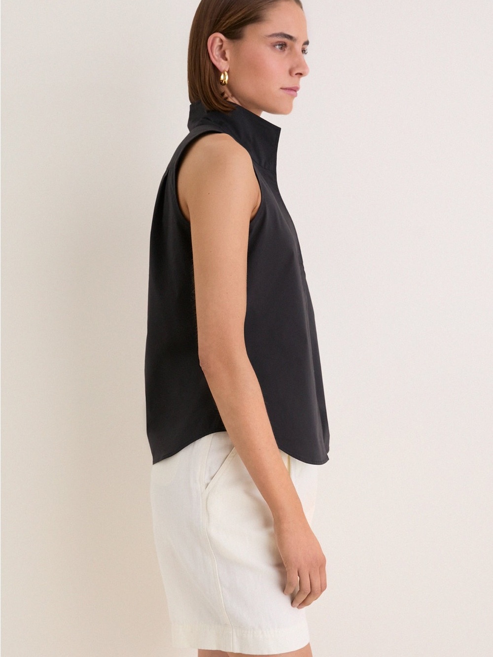 NWT Tuckernuck Black Sleeveless Bessette Button Down Size L - Picture 2 of 7